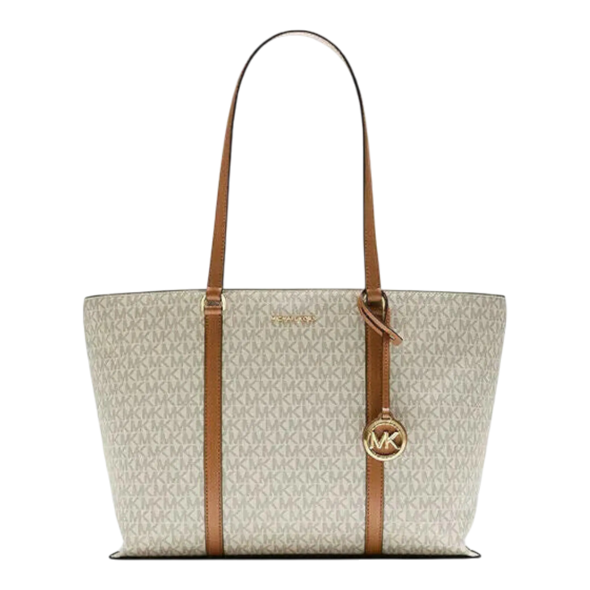 Michael Kors Temple Tote Bag Women's Large Beige Shoulder Bag