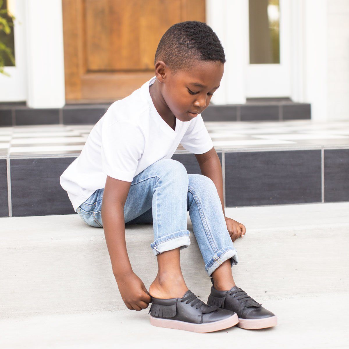 Ebony Sneaker Mocc Kids - Sneaker Mocc by Freshly Picked – Don't Panic Shoes