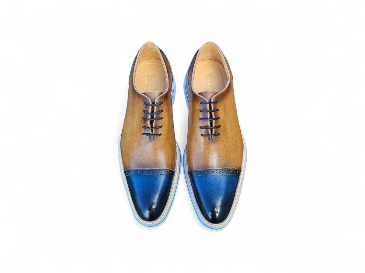 Elegant Two Tone Cap Toe Calfskin Oxford Ks552 - 20t Shoes by Carrucci Shoes – Don't Panic Shoes