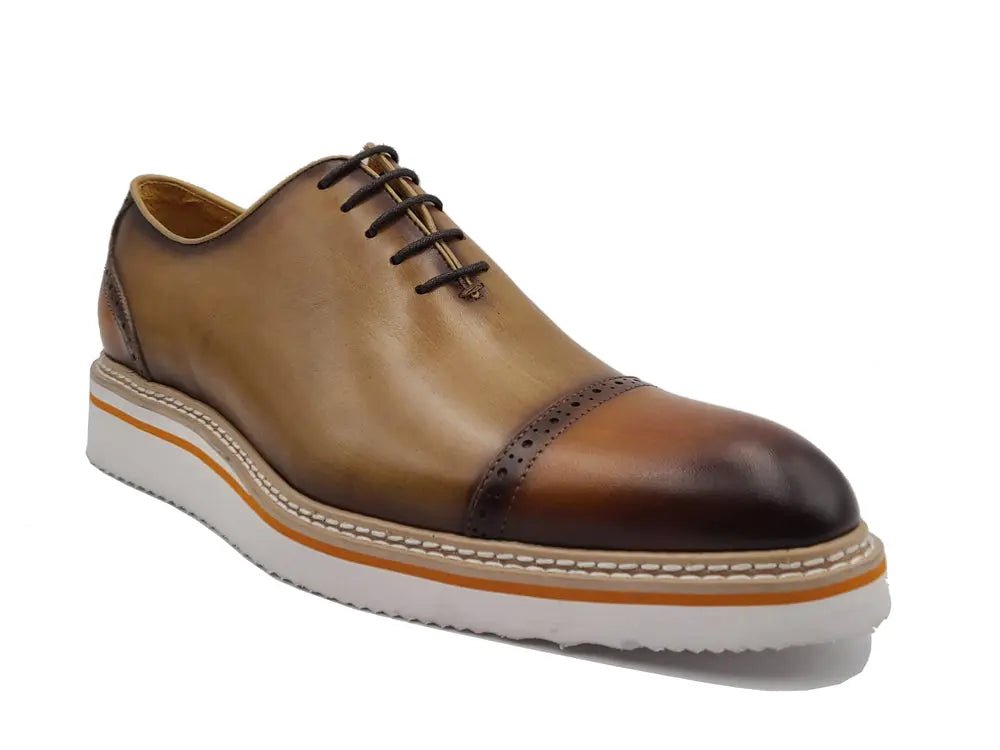 Elegant Two Tone Cap Toe Calfskin Oxford Ks552 - 20t Shoes by Carrucci Shoes – Don't Panic Shoes