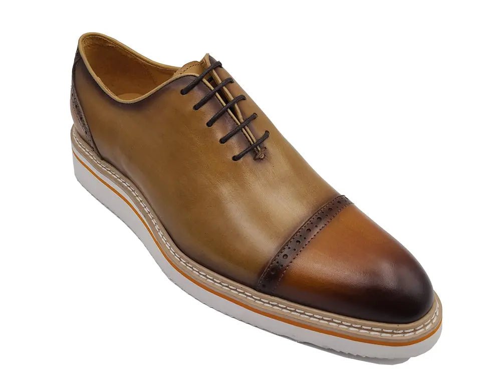 Elegant Two Tone Cap Toe Calfskin Oxford Ks552 - 20t Shoes by Carrucci Shoes – Don't Panic Shoes