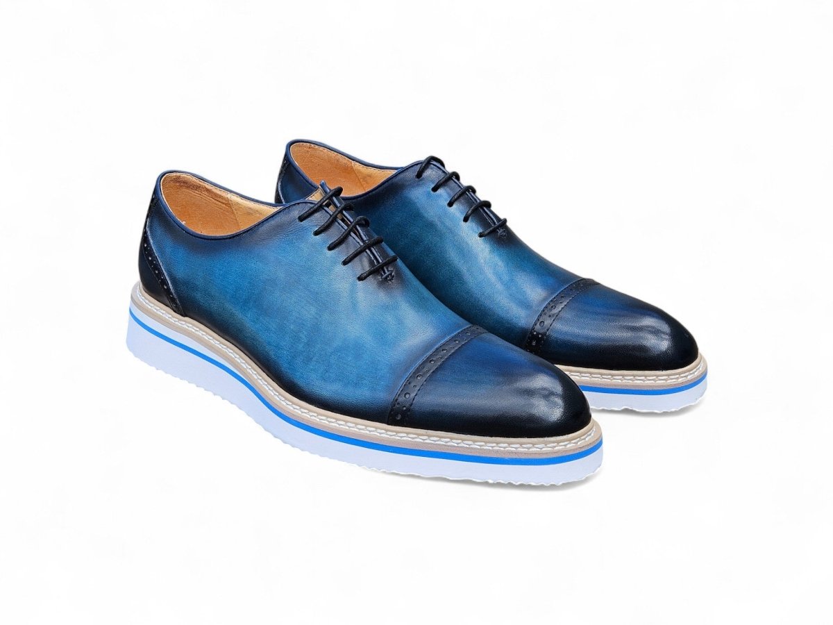 Elegant Two Tone Cap Toe Calfskin Oxford Ks552 - 20t Shoes by Carrucci Shoes – Don't Panic Shoes