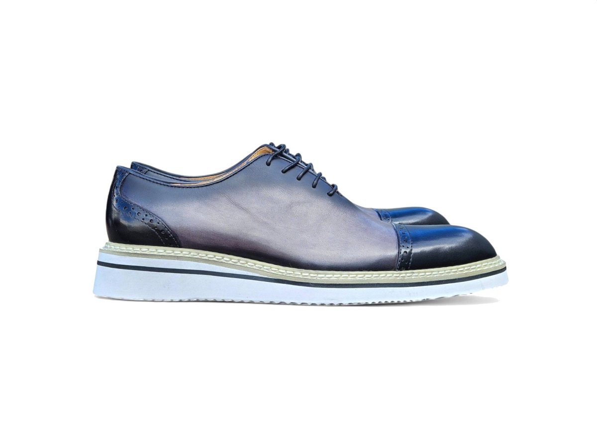 Elegant Two Tone Cap Toe Calfskin Oxford Ks552 - 20t Shoes by Carrucci Shoes – Don't Panic Shoes