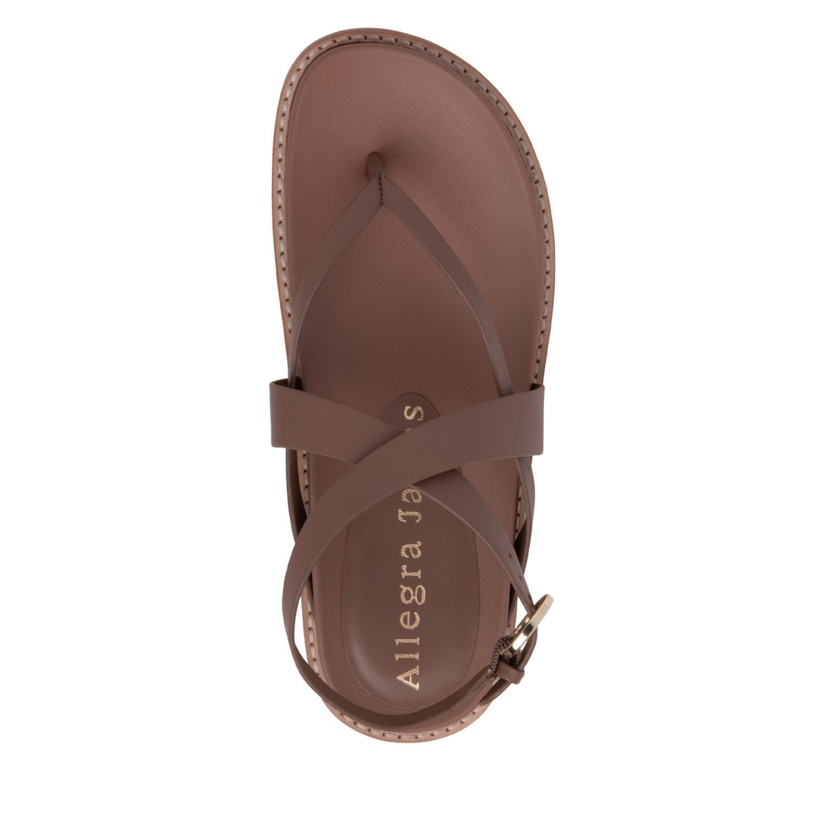Elise Brown Flat Leather Sandal Women's Shoes by Allegra James – Don't Panic Shoes