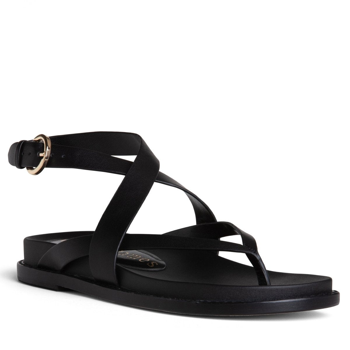 Elise Flat Leather Sandal Women's Shoes by Allegra James – Don't Panic Shoes