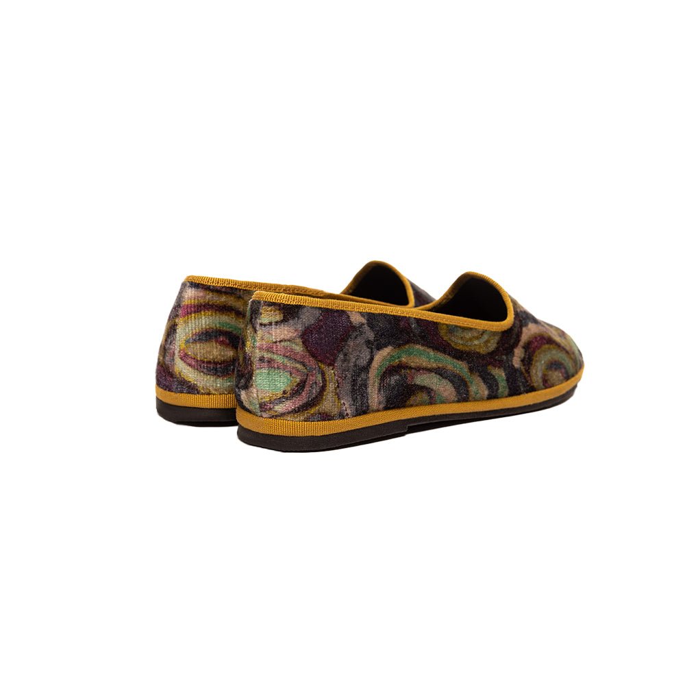 Fantasia Ocra Cotton Velvet Ochre Slippers Made In Italy Slip On by Mar Soreli – Don't Panic Shoes