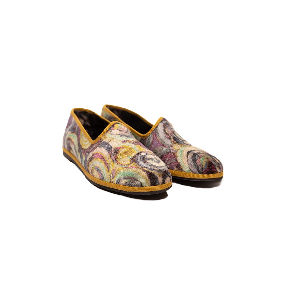 Fantasia Ocra Cotton Velvet Ochre Slippers Made In Italy Slip On by Mar Soreli – Don't Panic Shoes