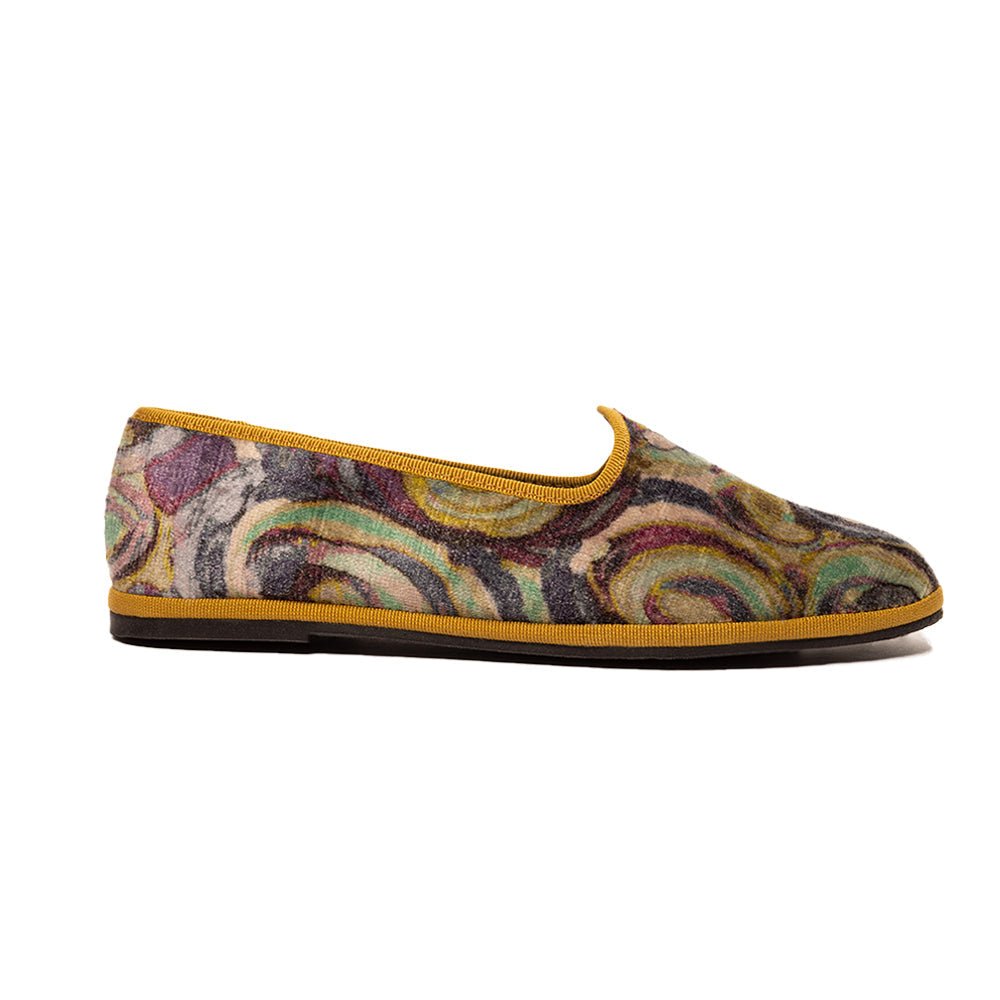 Fantasia Ocra Cotton Velvet Ochre Slippers Made In Italy Slip On by Mar Soreli – Don't Panic Shoes