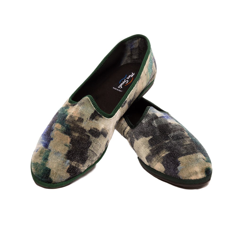 Fantasia Verde Green Cotton Velvet Friulane Slipper Slip On by Mar Soreli – Don't Panic Shoes