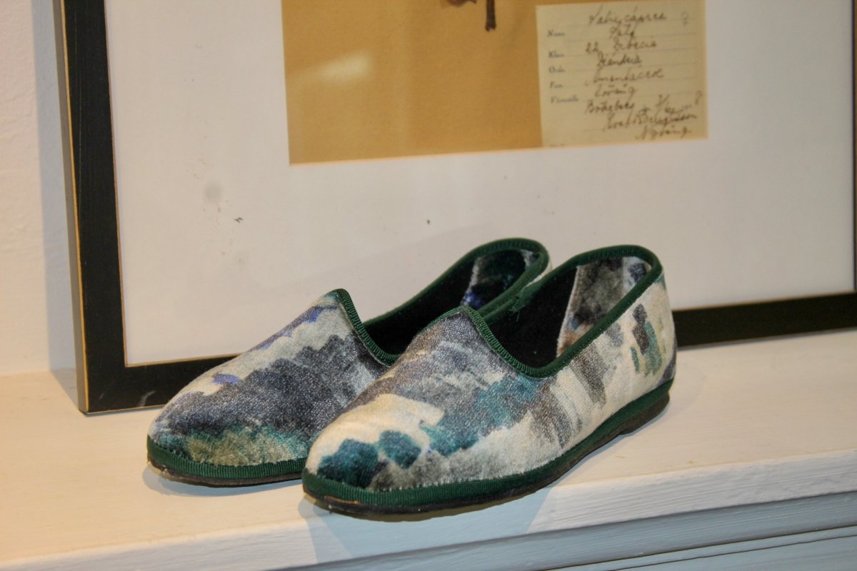 Fantasia Verde Green Cotton Velvet Friulane Slipper Slip On by Mar Soreli – Don't Panic Shoes