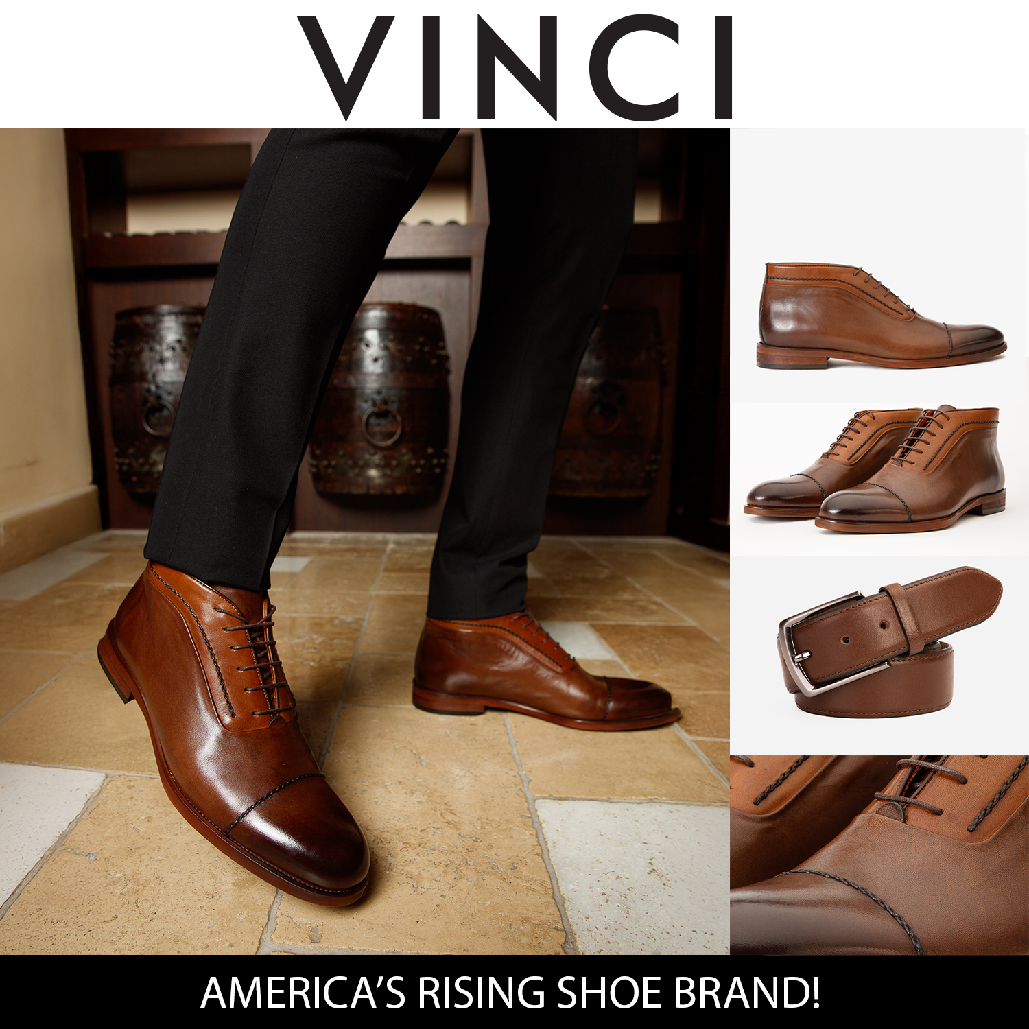 The Rome Tan Leather Oxford Cap-Toe Men Boot