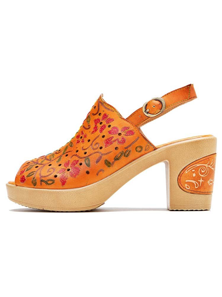 Fish Mouth Genuine Leather High Heel Sandals Sandals by Colorstepshoes – Don't Panic Shoes