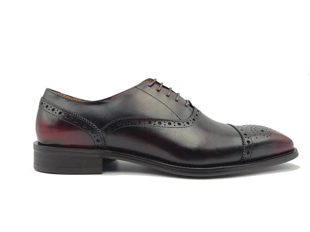 Five Eyelets Cap Toe Brushed Calfskin Leather Lined Oxford Shoes by Carrucci Shoes – Don't Panic Shoes