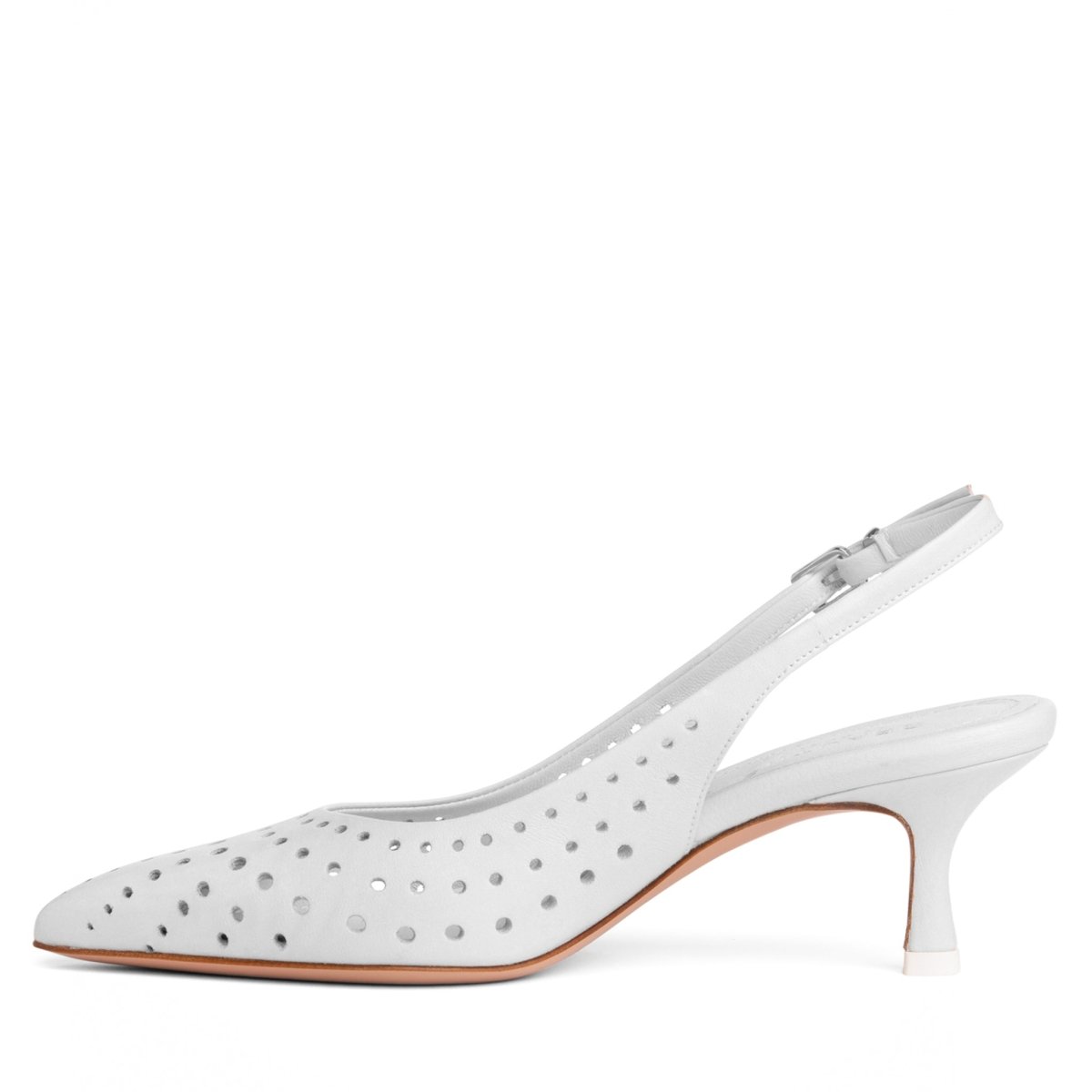 Flynn Kitten Heel Women’S Leather Slingback Almond Toe Pump Heels by Beautiisoles – Don't Panic Shoes