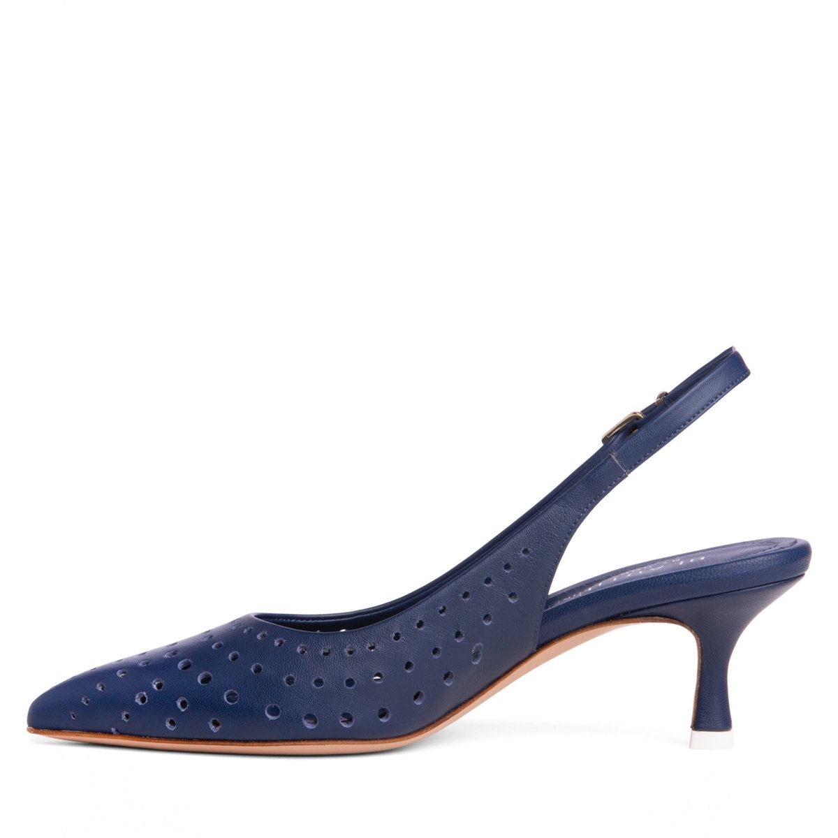 Flynn Kitten Heel Women’S Leather Slingback Almond Toe Pump Heels by Beautiisoles – Don't Panic Shoes