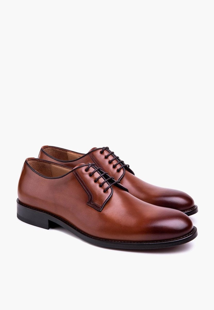 Formal Derby Leather Brandy Lace Up Handcrafted Details Men Shoes by Sepol Shoes – Don't Panic Shoes
