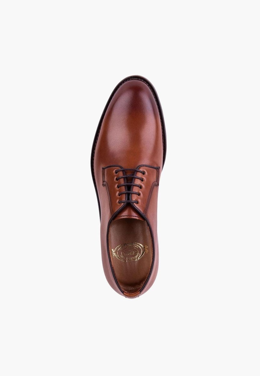 Formal Derby Leather Brandy Lace Up Handcrafted Details Men Shoes by Sepol Shoes – Don't Panic Shoes