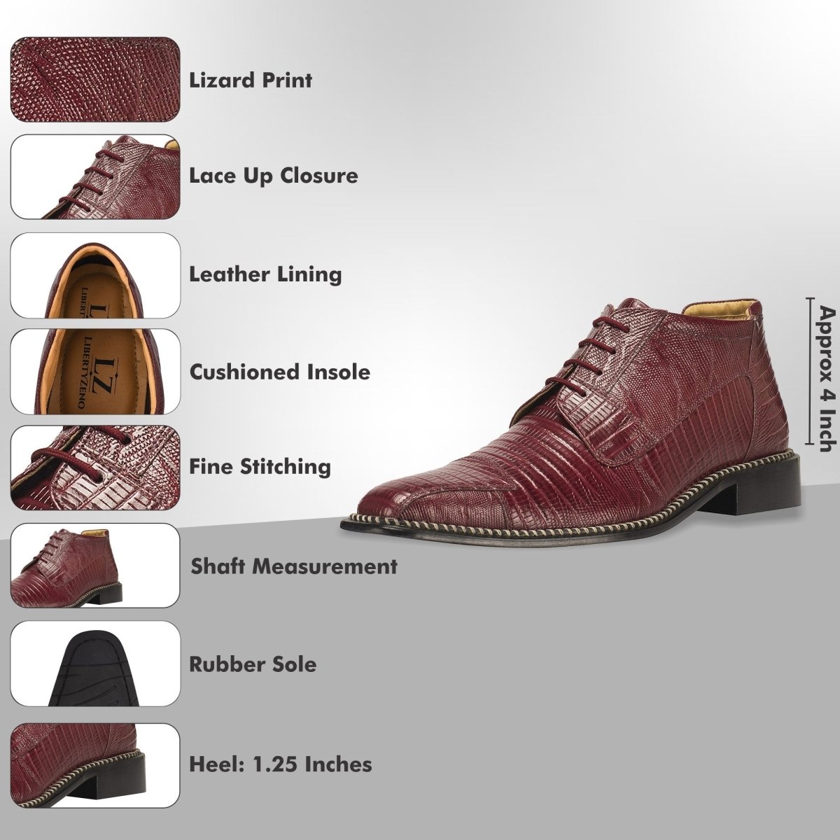 Foxx Leather Lace - Up Boots Boots by Libertyzeno – Don't Panic Shoes