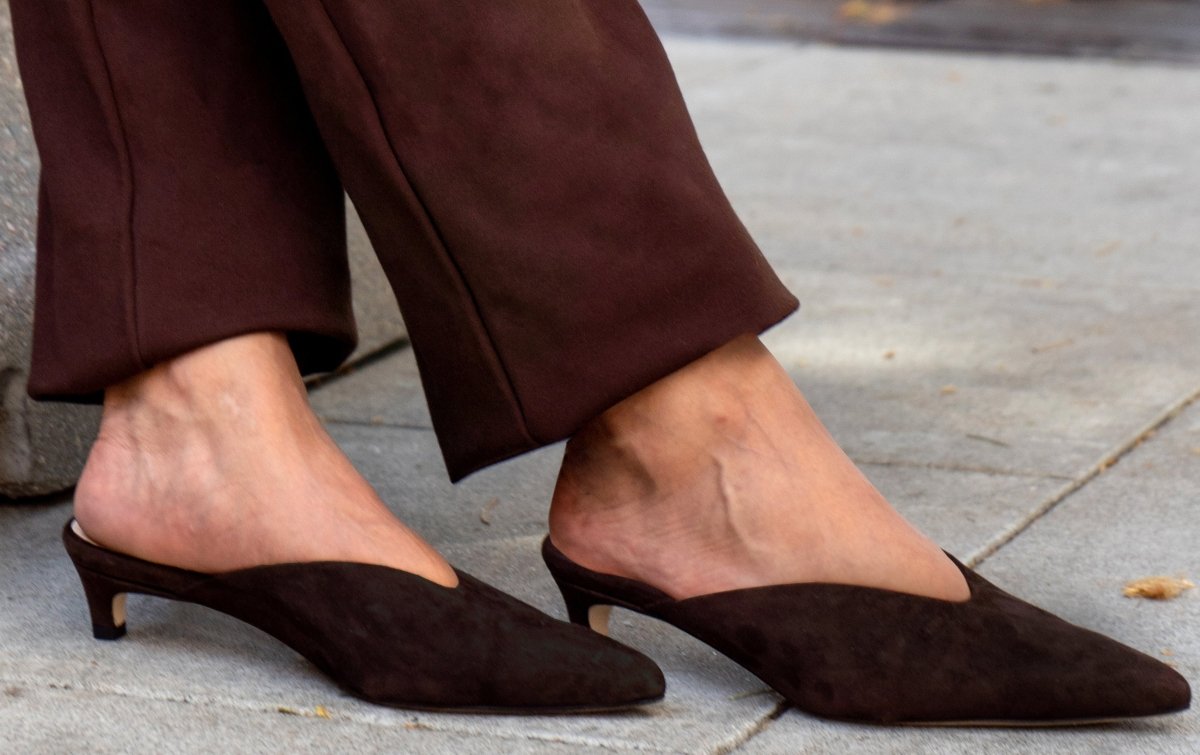 Gal Micro Heel Mule Women’S Brown Suede Kitten Memory Insole Heels by Beautiisoles – Don't Panic Shoes