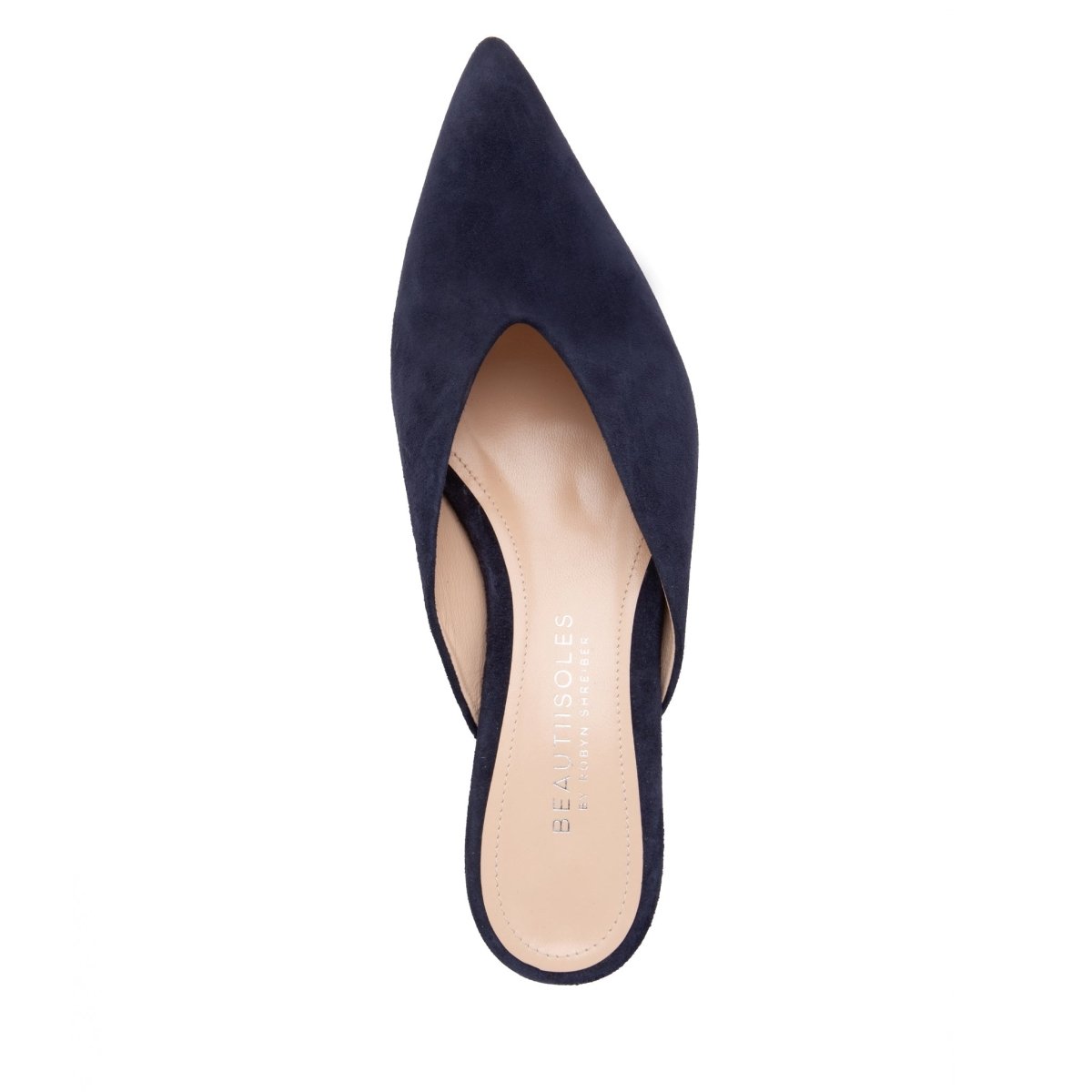 Gal Micro Heel Mule Women’S Navy Suede Memory Foam Heels by Beautiisoles – Don't Panic Shoes