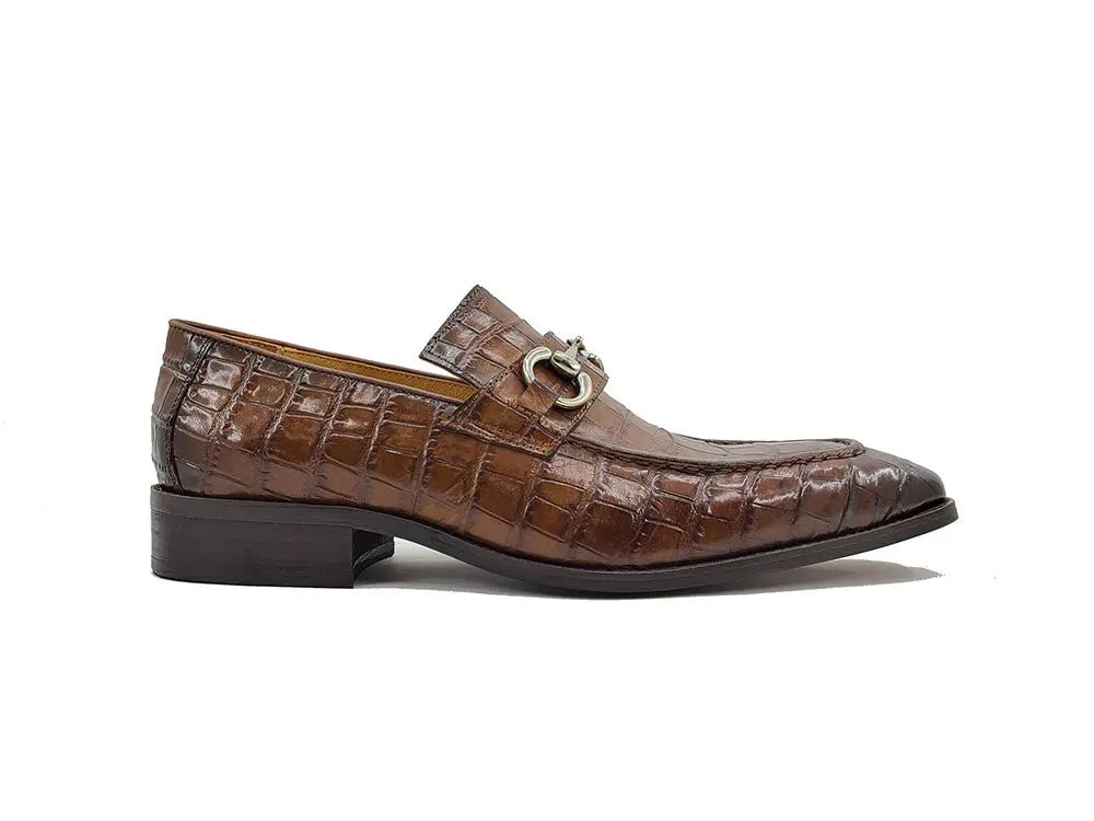 Gator Embossed Leather Buckle Loafer Classic Ks503 - 61e Shoes by Carrucci Shoes – Don't Panic Shoes