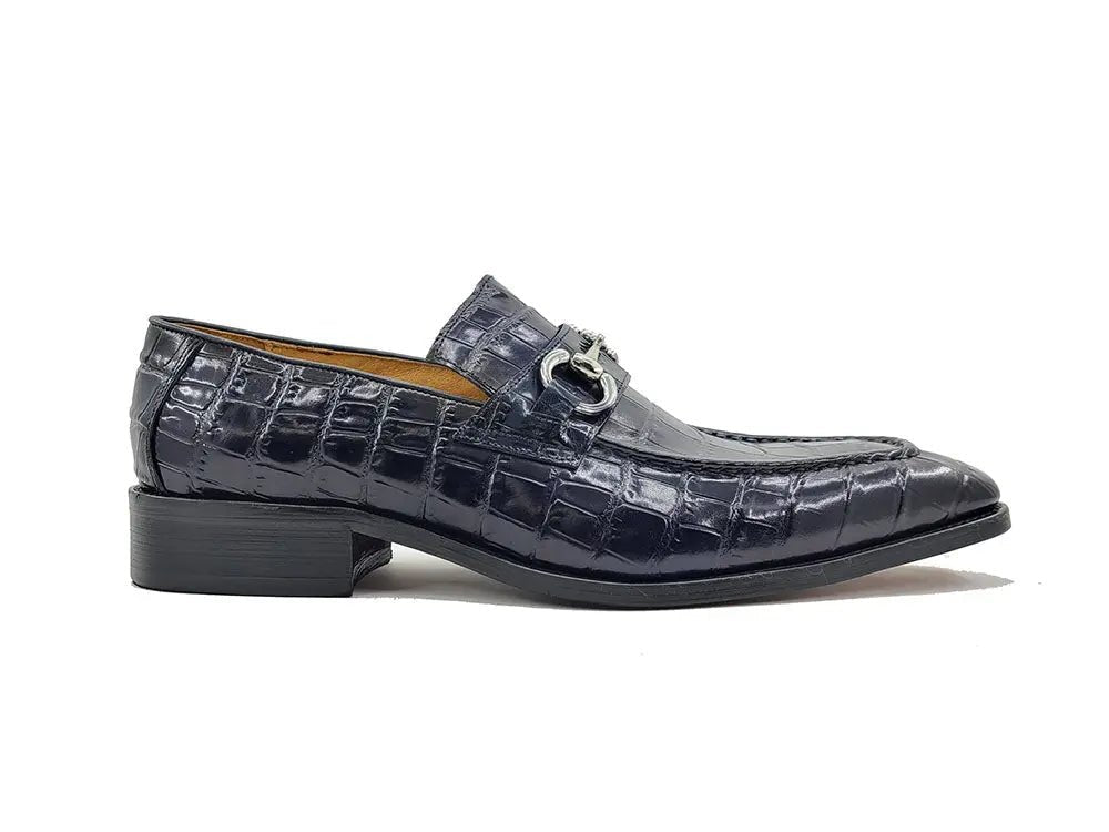 Gator Embossed Leather Buckle Loafer Classic Ks503 - 61e Shoes by Carrucci Shoes – Don't Panic Shoes