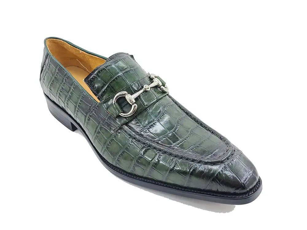 Gator Embossed Leather Buckle Loafer Classic Ks503 - 61e Shoes by Carrucci Shoes – Don't Panic Shoes