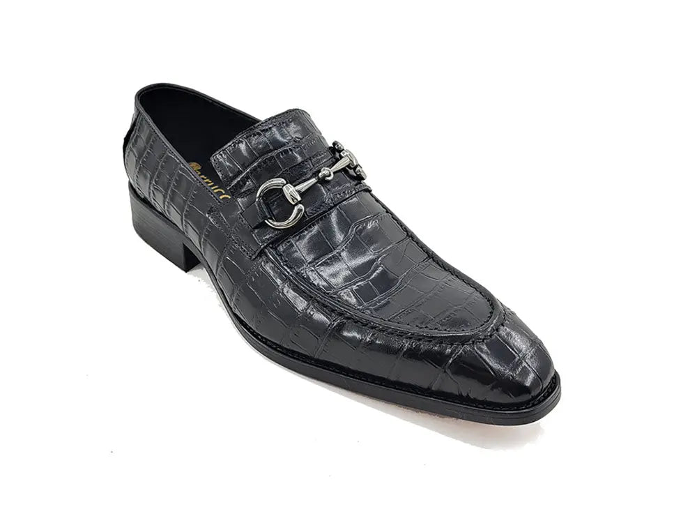 Gator Embossed Leather Buckle Loafer Classic Ks503 - 61e Shoes by Carrucci Shoes – Don't Panic Shoes