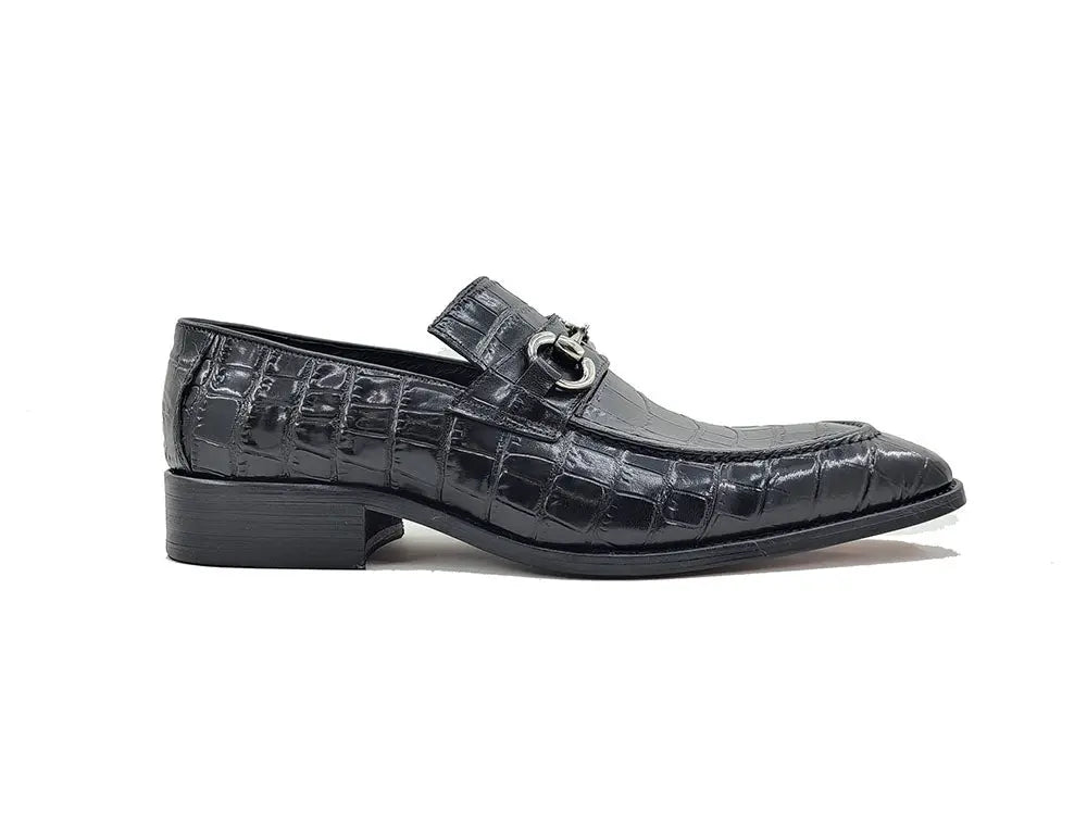 Gator Embossed Leather Buckle Loafer Classic Ks503 - 61e Shoes by Carrucci Shoes – Don't Panic Shoes