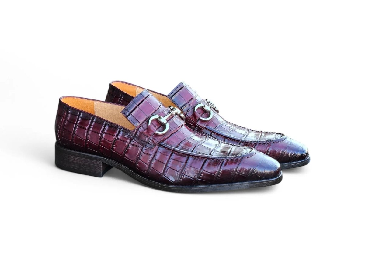Gator Embossed Leather Buckle Loafer Classic Ks503 - 61e Shoes by Carrucci Shoes – Don't Panic Shoes