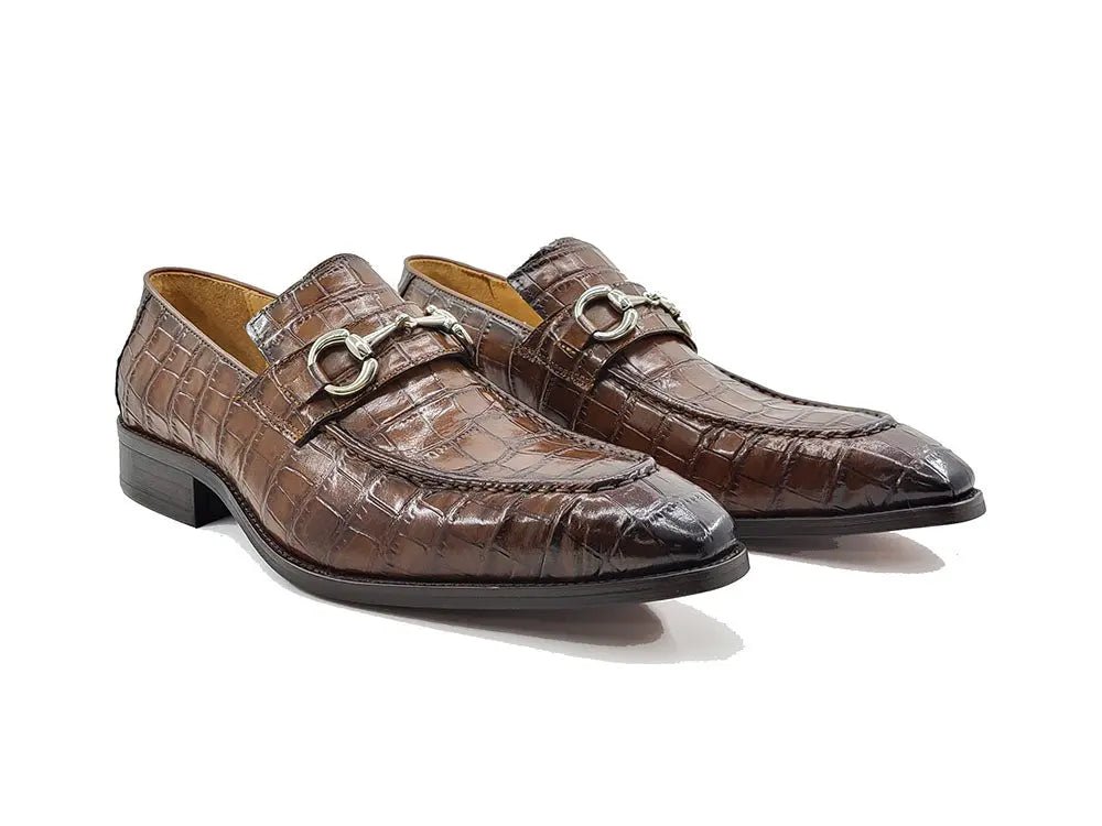 Gator Embossed Leather Buckle Loafer Classic Ks503 - 61e Shoes by Carrucci Shoes – Don't Panic Shoes