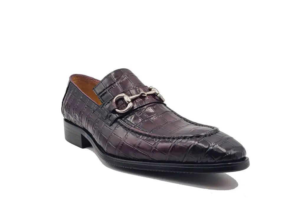 Gator Embossed Leather Buckle Loafer Classic Ks503 - 61e Shoes by Carrucci Shoes – Don't Panic Shoes