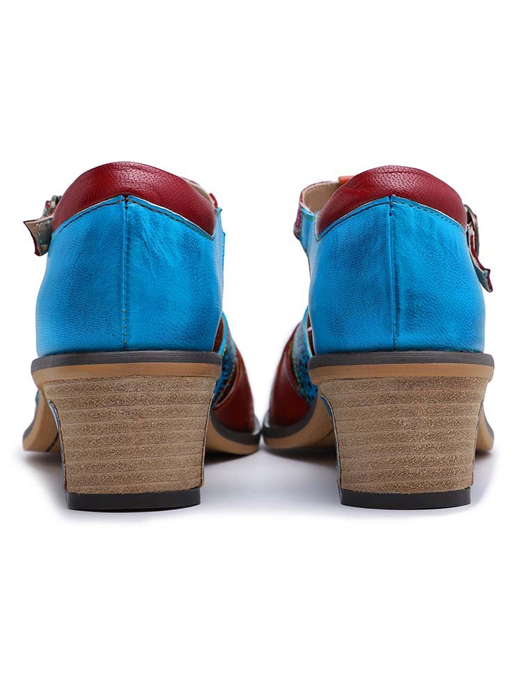 Genuine Leather Flower Retro Shoes Flat by Colorstepshoes – Don't Panic Shoes