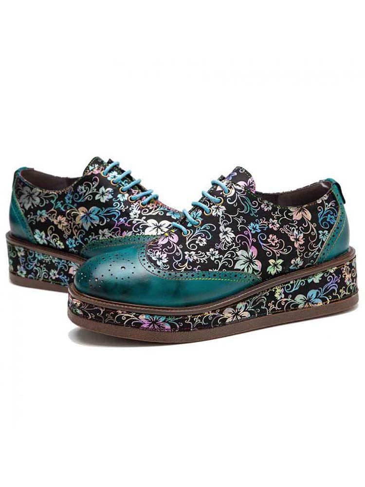 Genuine Leather Handmade Flat Platform Shoes Flat by Colorstepshoes – Don't Panic Shoes