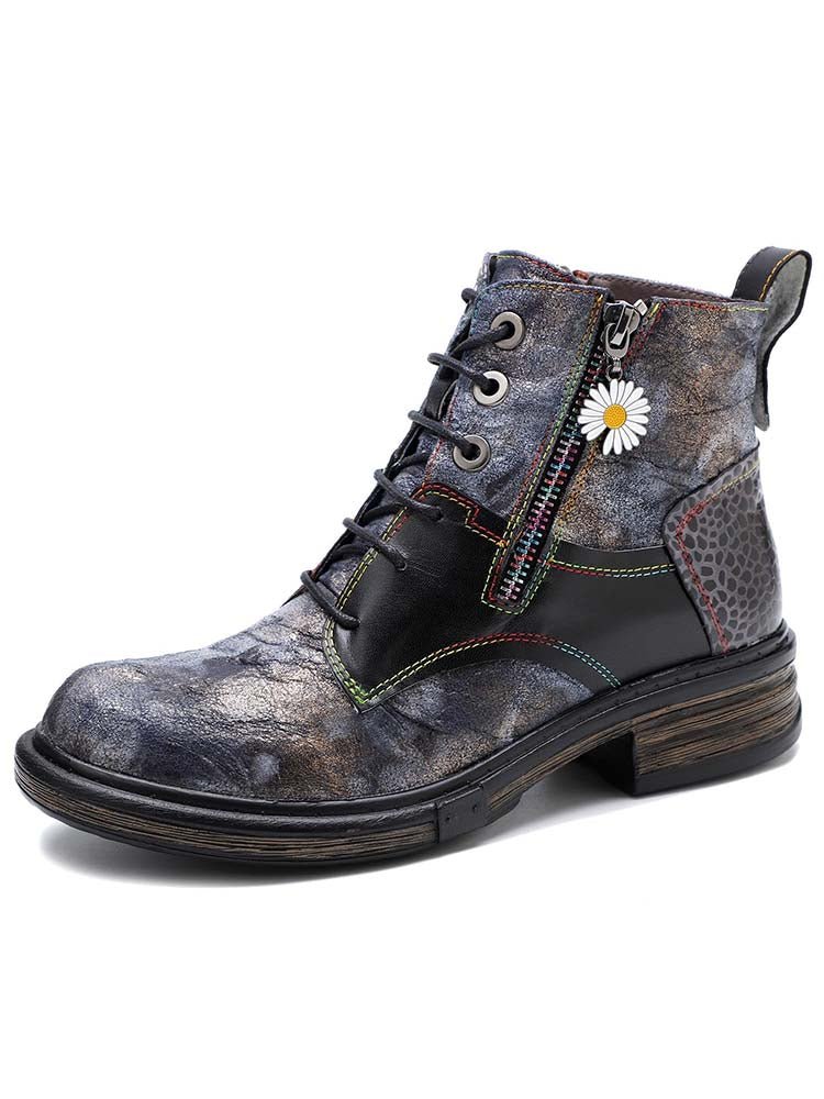 Genuine Leather Vintage Ankle Boots Booties by Colorstepshoes – Don't Panic Shoes