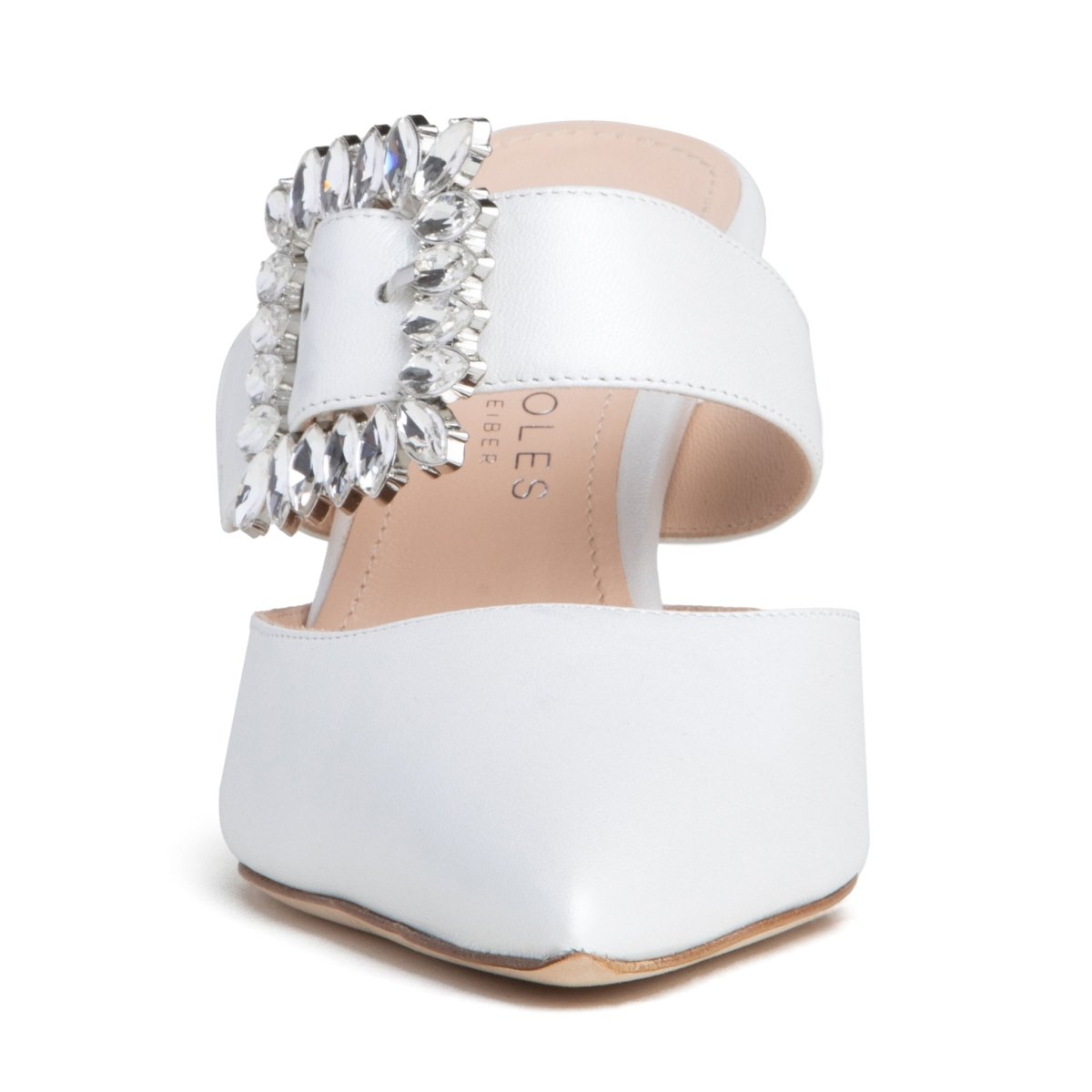 Georgina Evening Mule Women’S Pearlized White Leather Heels by Beautiisoles – Don't Panic Shoes