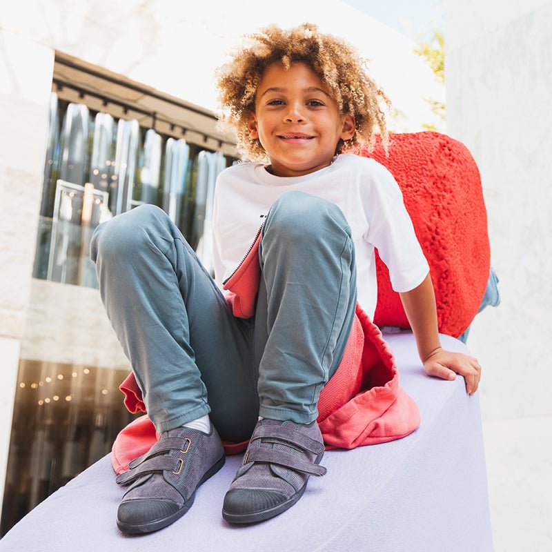 Gigi Grey Adjustable Velcro Non Slip Rubber Soles Cushioned Seasonal Core Fw by Childrenchic – Don't Panic Shoes