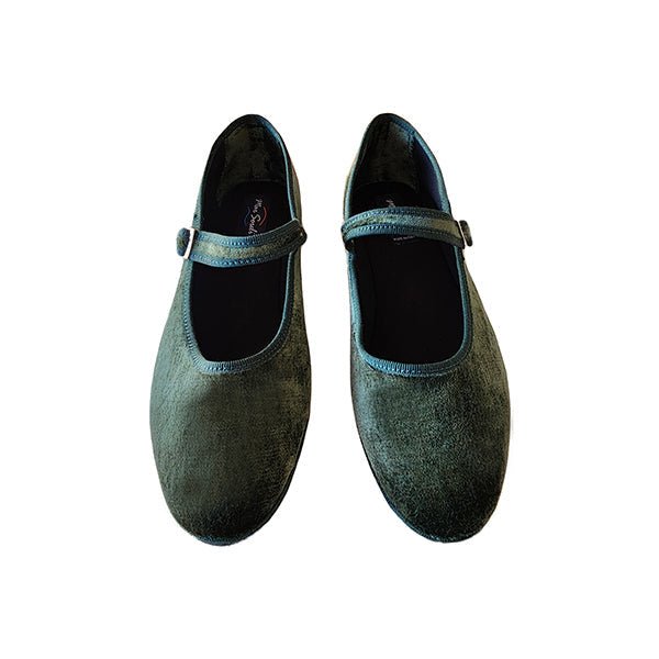 Ginger Mary Jane Italian Handmade Women's Velvet Verde Seta Slip On by Mar Soreli – Don't Panic Shoes