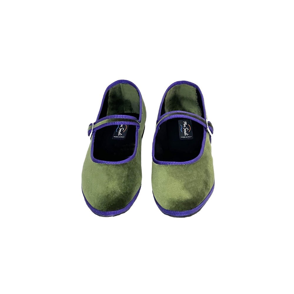 Ginger Mary Jane Verde Oliva Viola Women's Velvet Slip On by Mar Soreli – Don't Panic Shoes