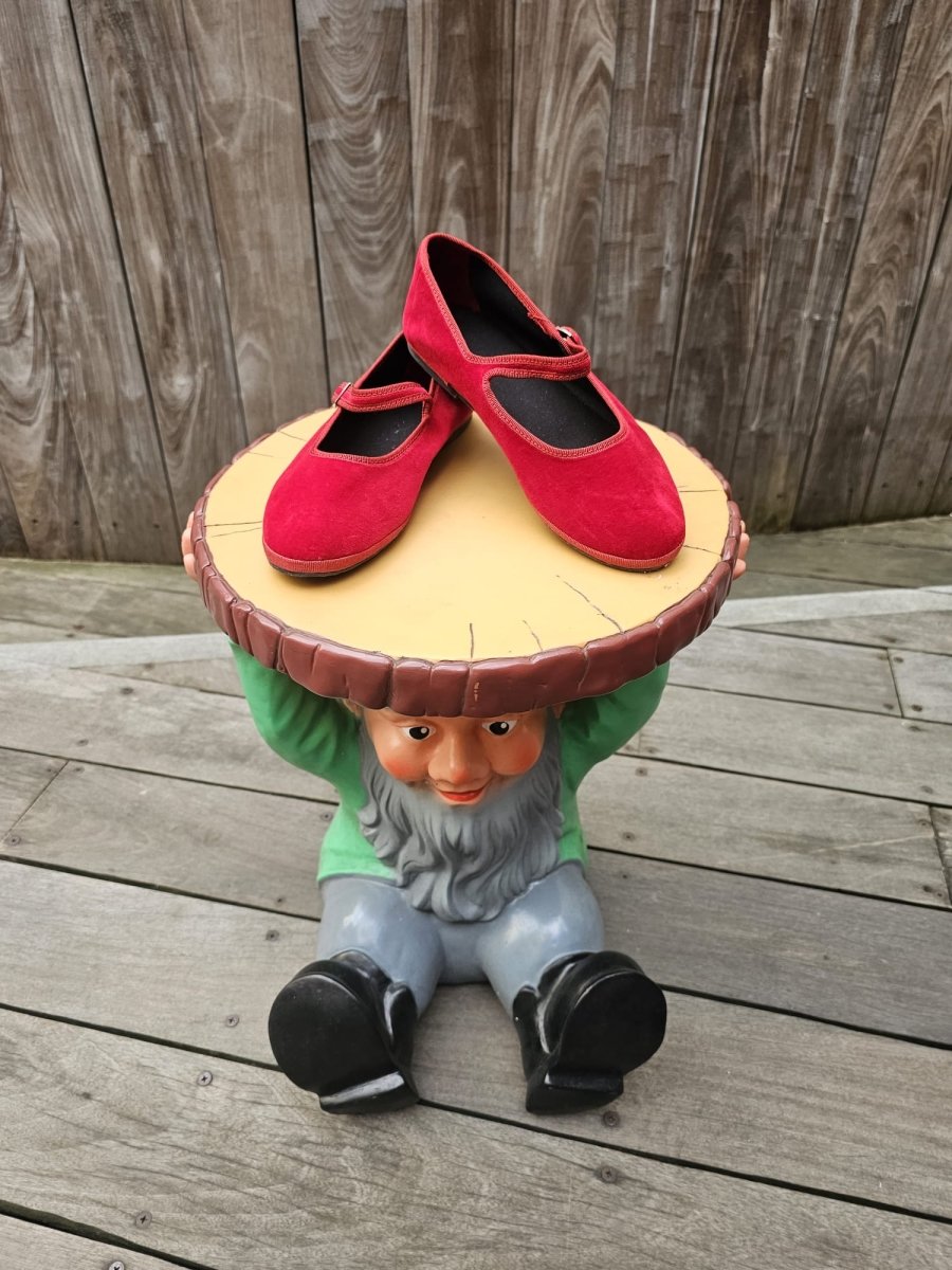 Ginger Mary Jane Women’S Velvet Rosso Seta Slip On by Mar Soreli – Don't Panic Shoes