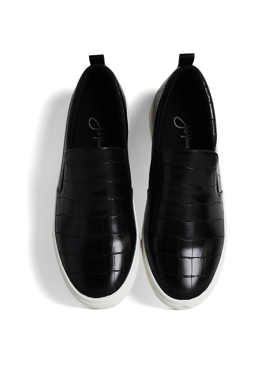 Glimmer | Black Croc Sneakers by J.Adams – Don't Panic Shoes