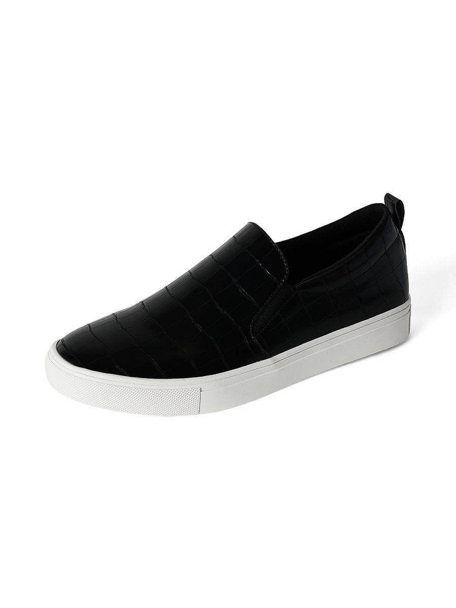 Glimmer | Black Croc Sneakers by J.Adams – Don't Panic Shoes