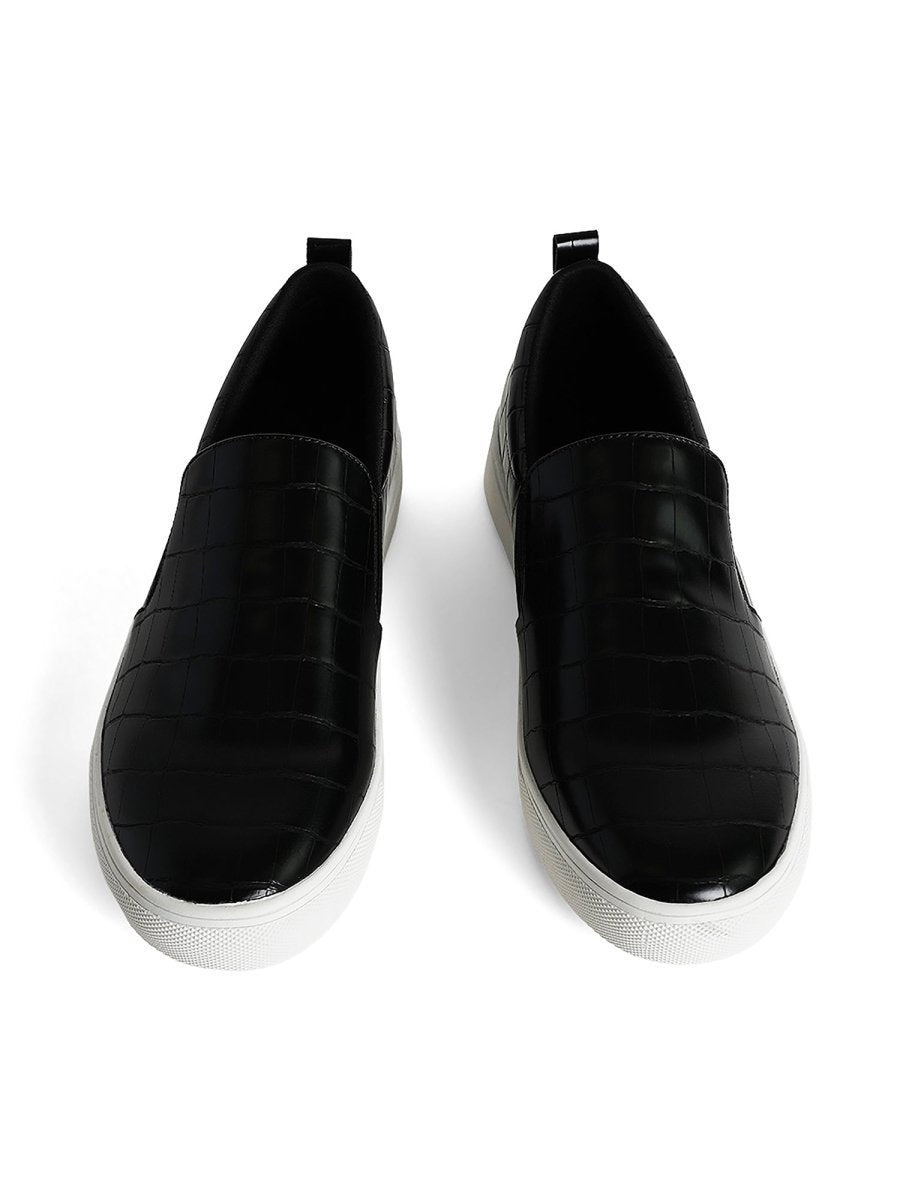Glimmer | Black Croc Sneakers by J.Adams – Don't Panic Shoes