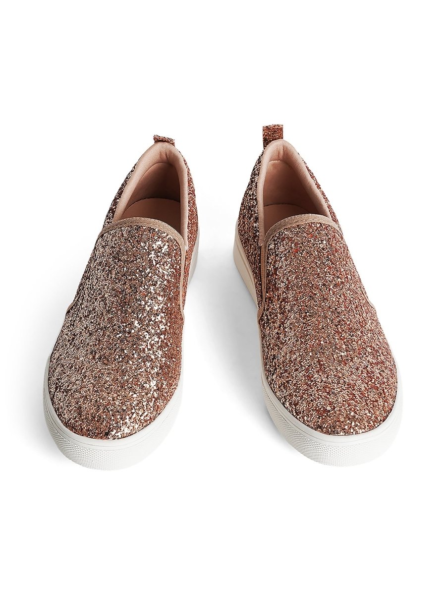 Glimmer | Champagne Glitter Sneakers by J.Adams – Don't Panic Shoes