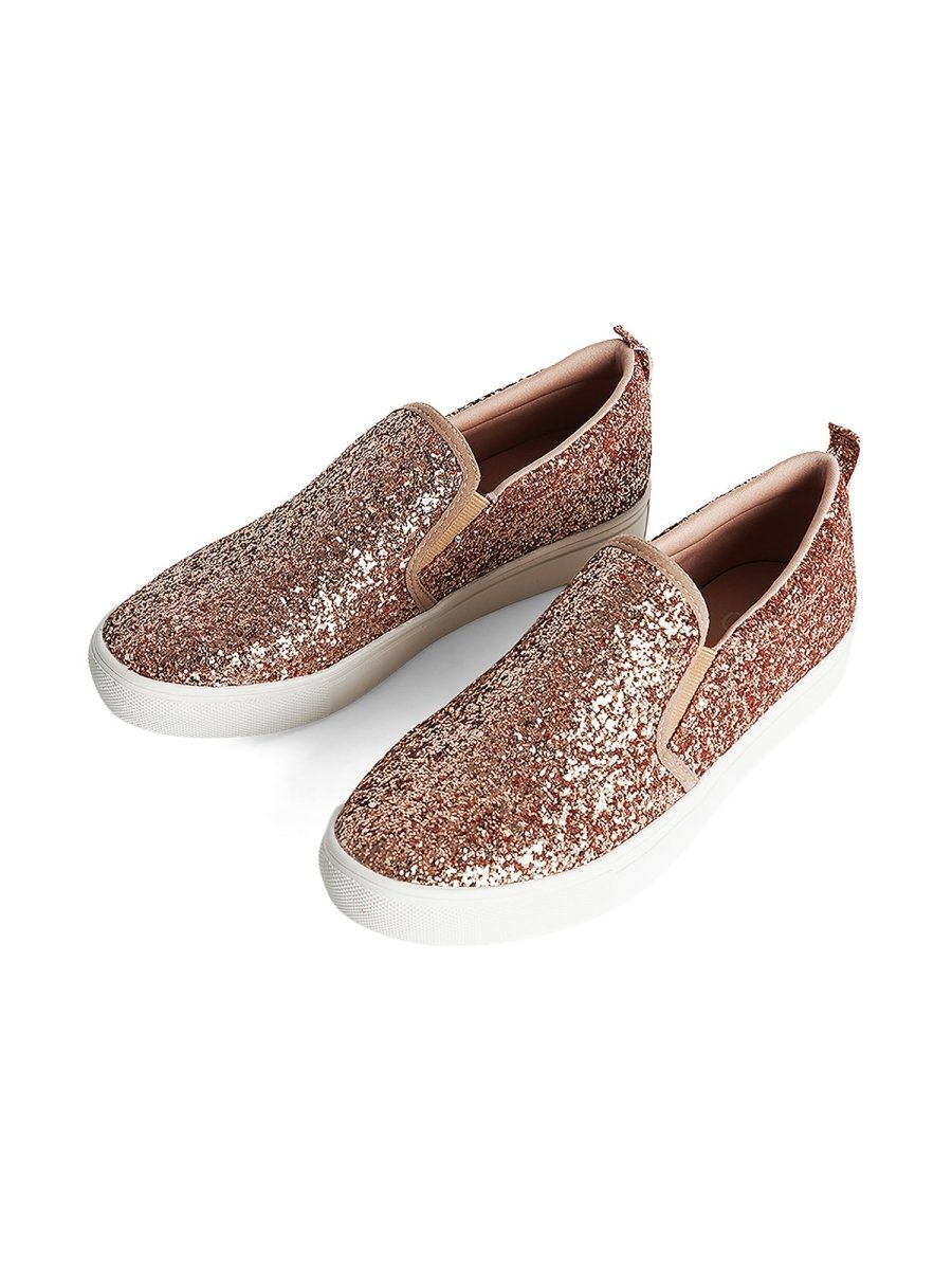 Glimmer | Champagne Glitter Sneakers by J.Adams – Don't Panic Shoes