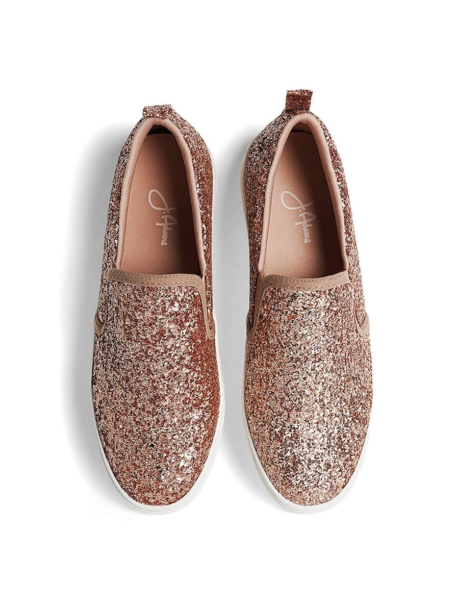 Glimmer | Champagne Glitter Sneakers by J.Adams – Don't Panic Shoes