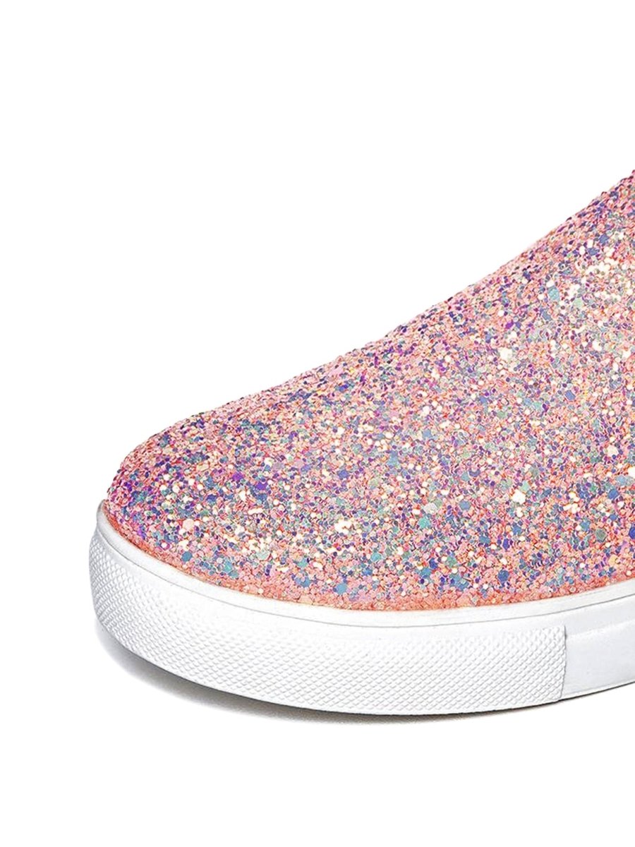 Glimmer | Pink Glitter Sneakers by J.Adams – Don't Panic Shoes