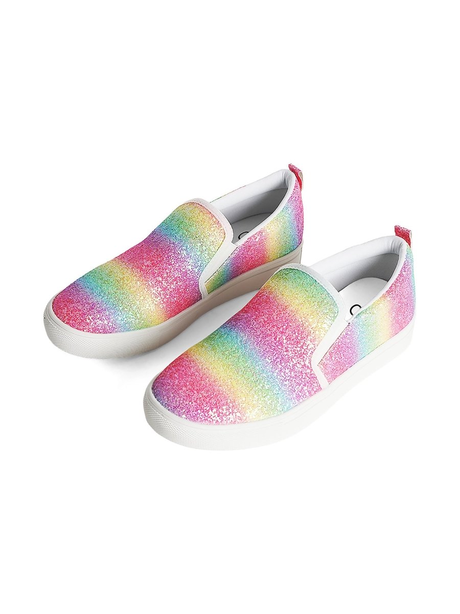 Glimmer | Rainbow Glitter Sneakers by J.Adams – Don't Panic Shoes