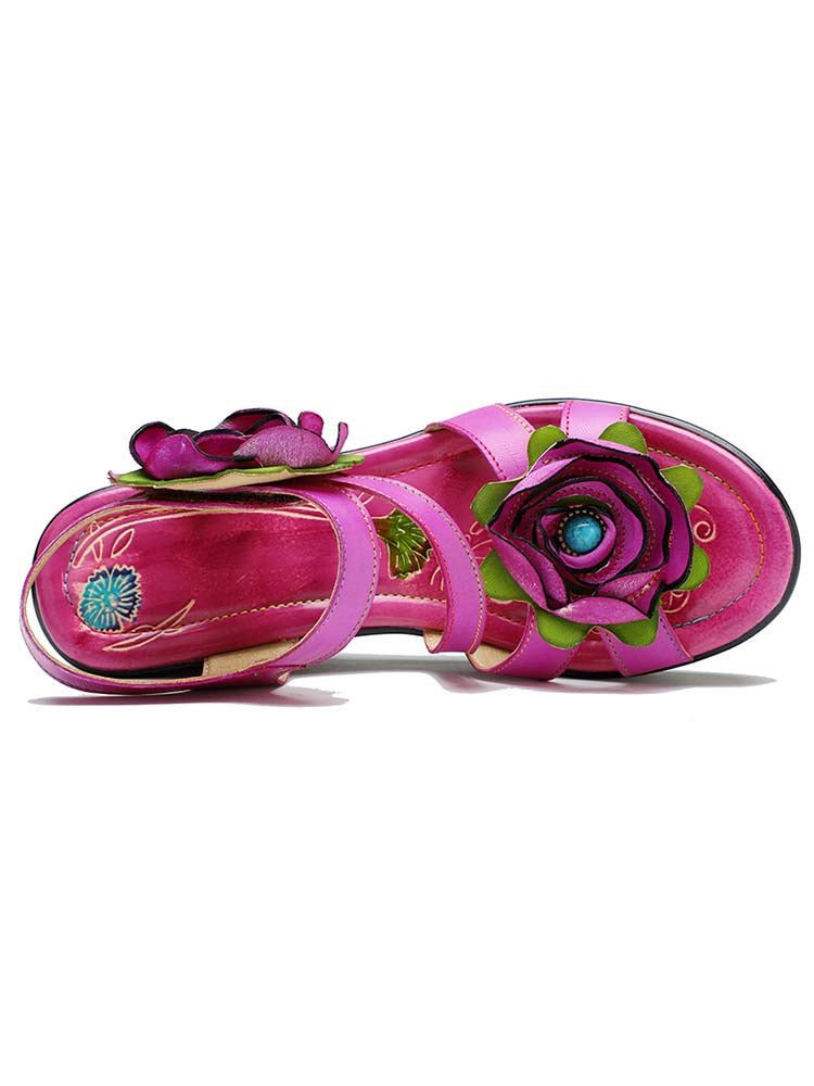 Gorgeous Handmade Rose Wedge Sandals Sandals by Colorstepshoes – Don't Panic Shoes