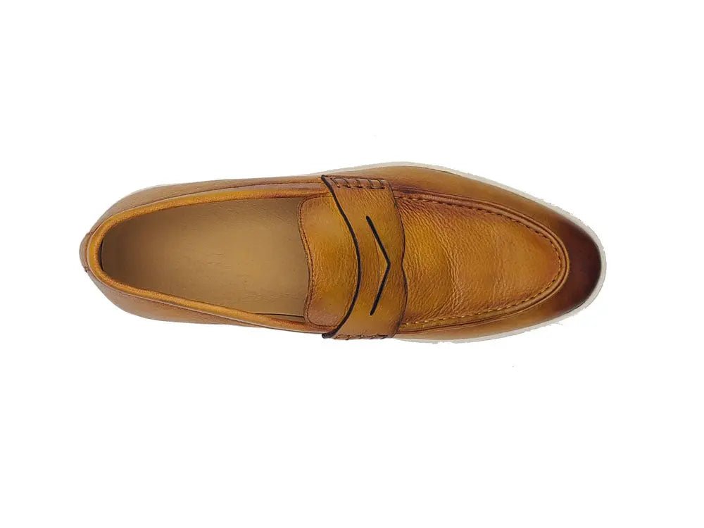 Gorgeous Patina Burnished Penny Loafer Sneaker Calf Leather Ks529 - 15 Shoes by Carrucci Shoes – Don't Panic Shoes